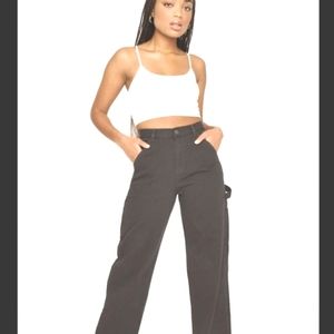 Garage Wide Leg Carpenter Pants, Grunge Gray, Size 01